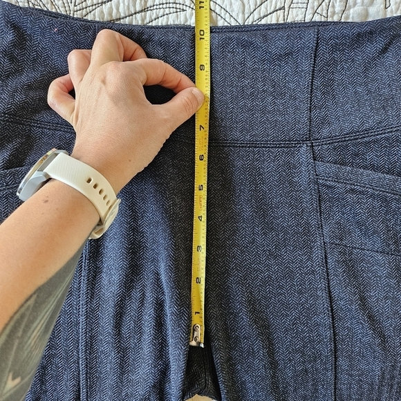 EUC Athleta Herringbone Metro High Waist Leggings Navy Blue Black Pockets Small - Picture 12 of 15